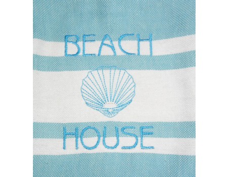 Motif de broderie machine plage coquillage