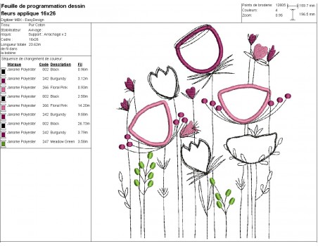 machine embroidery design applique flowers