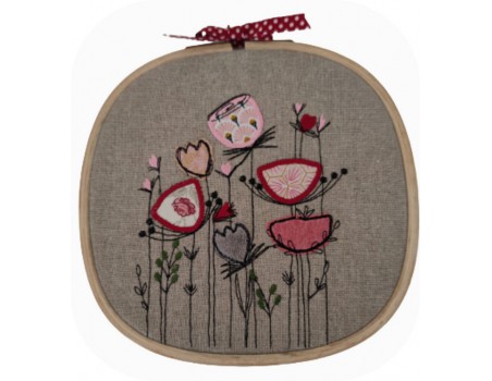 machine embroidery design applique flowers