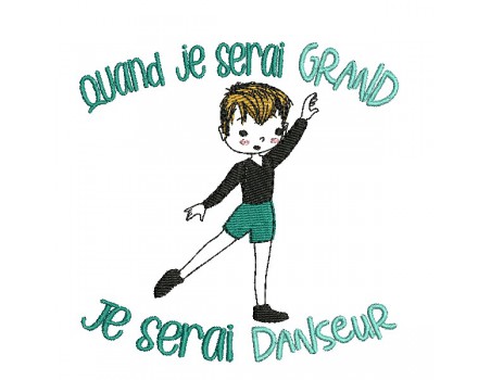 machine embroidery design  little boy dancer