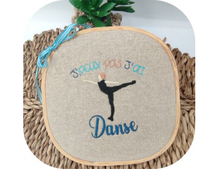 machine embroidery design I can not dance