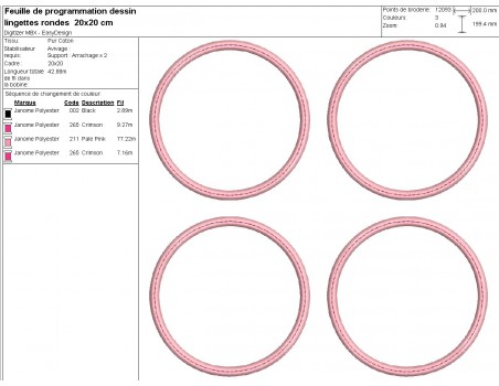 machine embroidery design ith Cleansing circle pad