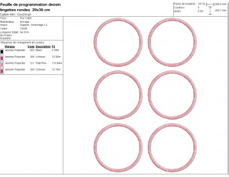 machine embroidery design ith Cleansing circle pad