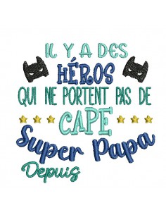 machine embroidery design hero dad