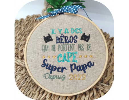 machine embroidery design hero dad