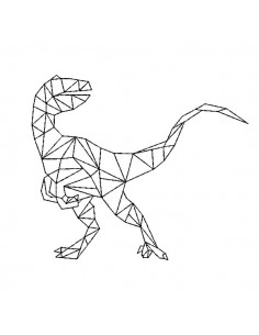 machine embroidery design geometric velociraptor