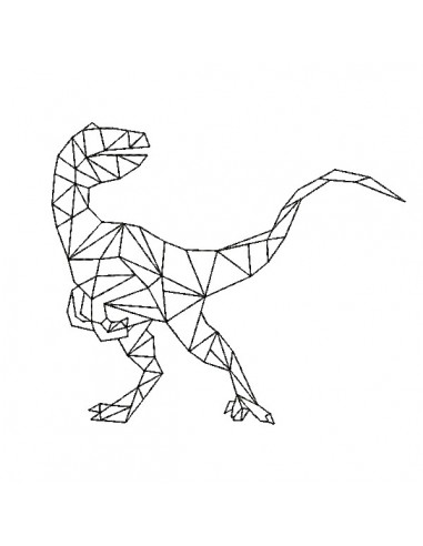 machine embroidery design geometric velociraptor