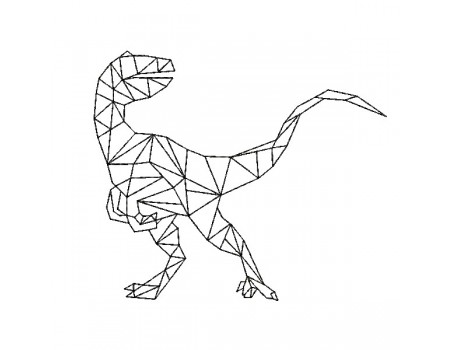 machine embroidery design geometric velociraptor