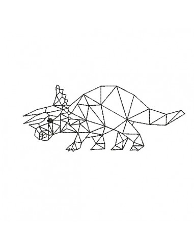 machine embroidery design geometric triceratops