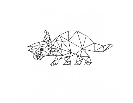 machine embroidery design geometric triceratops