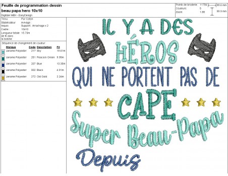 machine embroidery design hero Stepfather