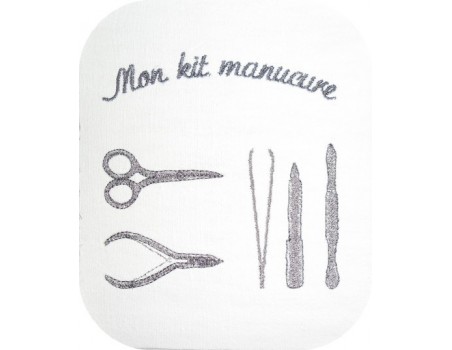 Instant download machine embroidery kit manicure