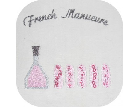 Instant download machine embroidery french manicure