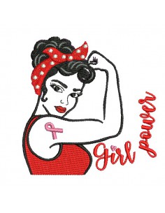 machine embroidery design pin up girl power