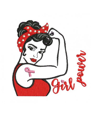 machine embroidery design pin up girl power