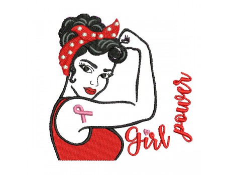 machine embroidery design pin up girl power