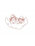 Motif de broderie machine anges dans un nuage