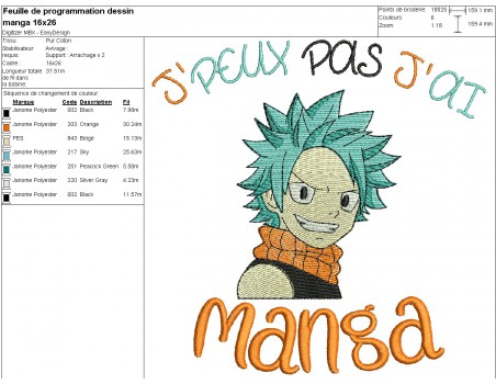 machine embroidery design I can manga