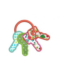 Motif de broderie machine clefs hochet