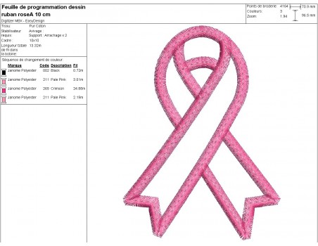 machine  embroidery design applique pink october pink ribbon