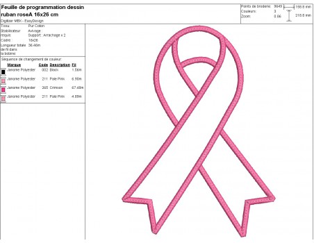 machine  embroidery design applique pink october pink ribbon