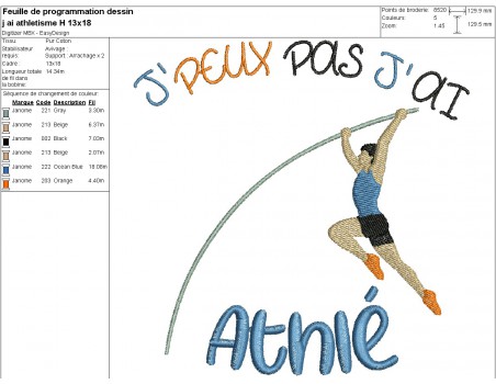 machine embroidery design I can Athletics