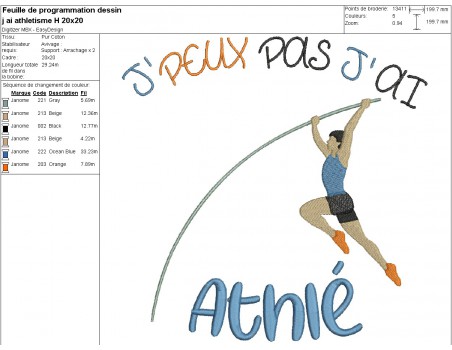 machine embroidery design I can Athletics