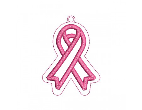 machine  embroidery design free keychain applique  pink ribbon