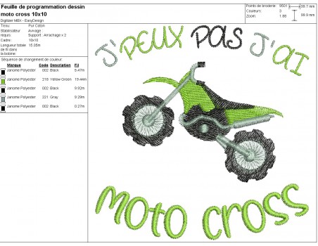 machine embroidery design I can not motocross