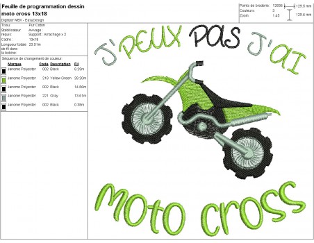 machine embroidery design I can not motocross