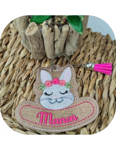 machine embroidery design rabbit keychains customizable ith