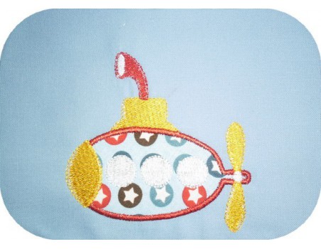 Instant download machine embroidery submarine