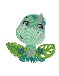 machine embroidery design diplodocus dinosaur with stars