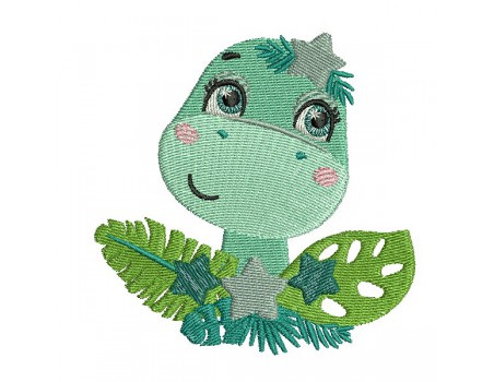 machine embroidery design diplodocus dinosaur with stars