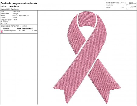 machine  embroidery design pink october pink ribbon