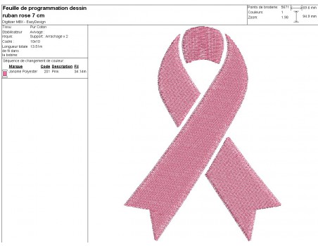 machine  embroidery design pink october pink ribbon