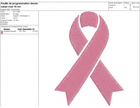 machine  embroidery design pink october pink ribbon