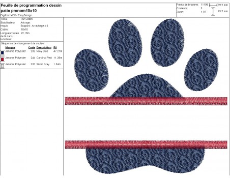 machine embroidery design dog  or cat paw