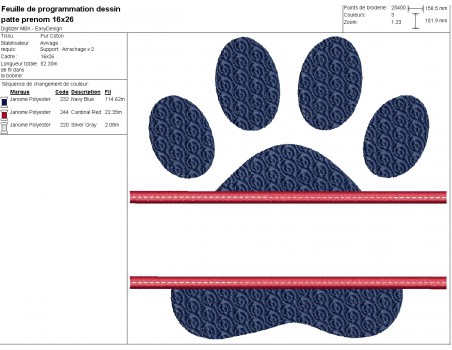 machine embroidery design dog  or cat paw