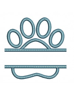 machine embroidery design applique and customizable dog  or cat paw