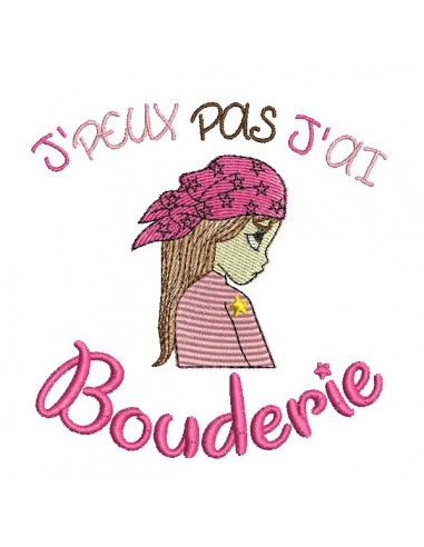 machine embroidery design I can not sulky girl