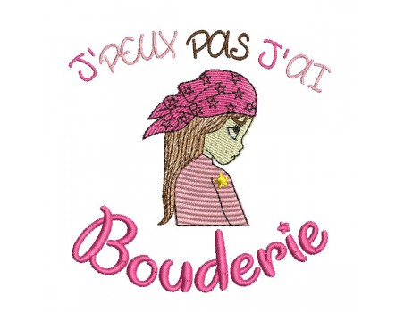 machine embroidery design I can not sulky girl