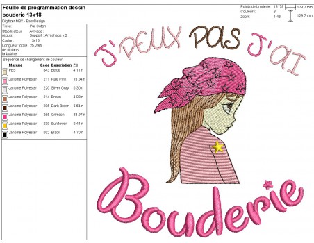 Motif de broderie machine bouderie