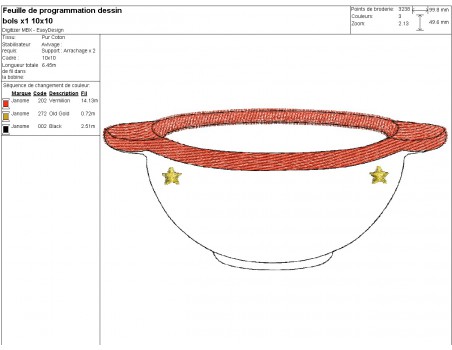 Motif de broderie machine bols personnalisable