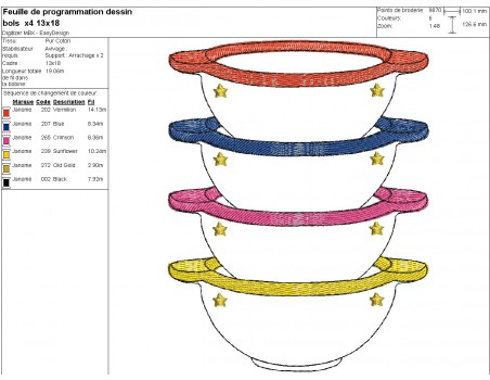 machine embroidery Bowls Kitchen customizable