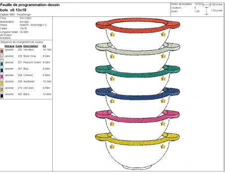 machine embroidery Bowls Kitchen customizable