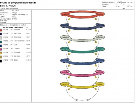 Motif de broderie machine bols personnalisable
