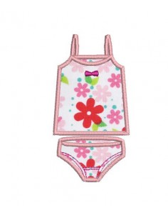 Instant download machine embroidery  applique lingerie underwear girl