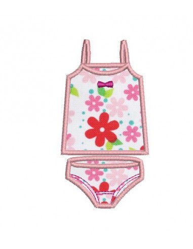 Instant download machine embroidery  applique lingerie underwear girl