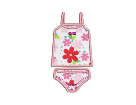 Instant download machine embroidery  applique lingerie underwear girl